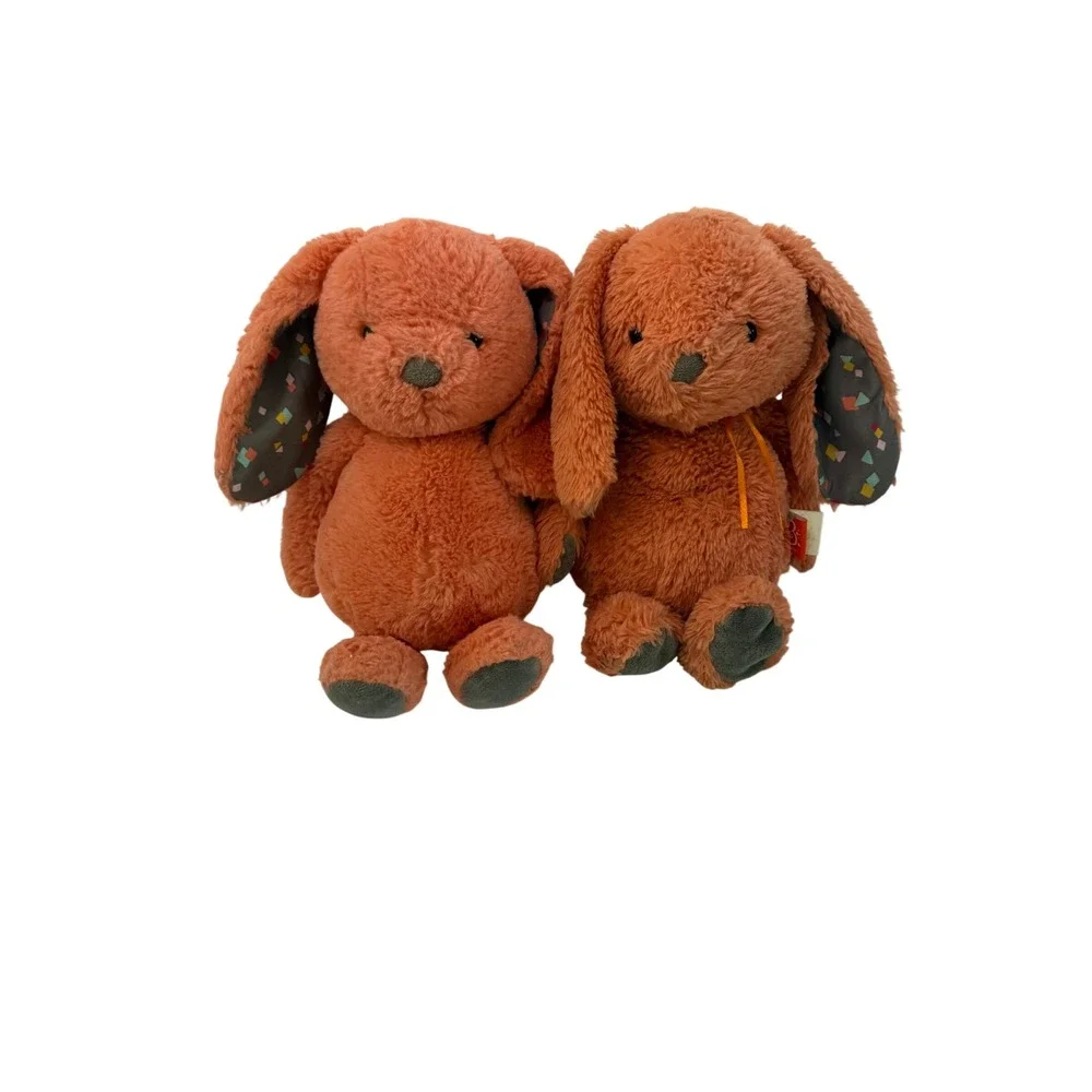 B. Softies Plush Bunny Rabbit Terracotta Orange Stuffed Animal Lot of 2 11
